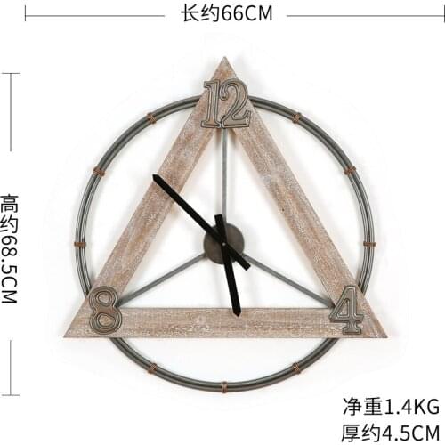 Nordic Creative Art Wall Clock Retro Square Art Rustic Modern Design Wall Watch American Horloge Murale Home Decoration AA50ZB