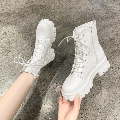 New Thick-soled Womens Boots Fashion Zipper Convenient Short Boots Autumn Winter Warm Casual Womens Work Boots