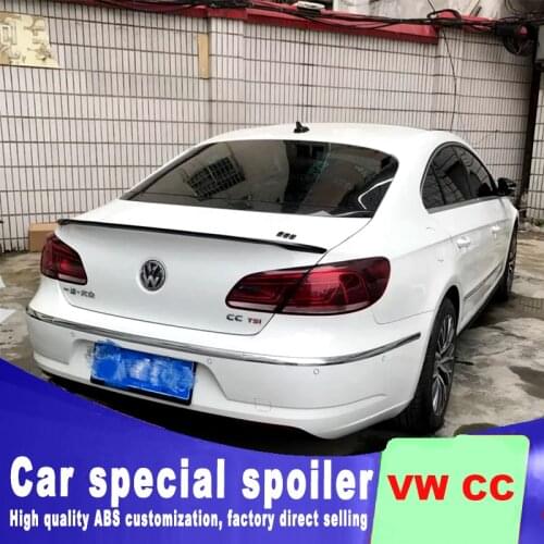 New design for Volkswagen VW CC 2009 to 2017 rear trunk wings spoiler by primer paint or black white color VW CC spoilers