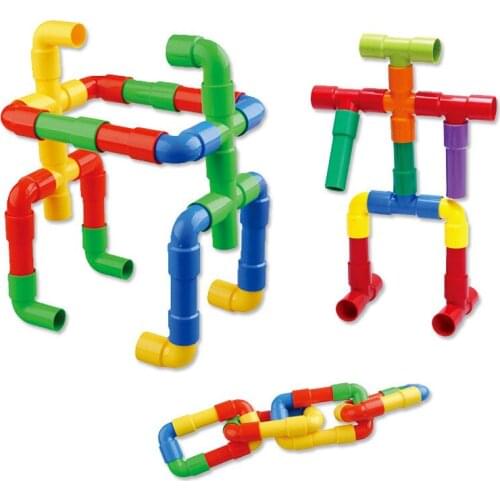 Kids Educational Toy Pipeline Tunnel Blocks DIY Bricks Toys Pipe Blocks Training Toys Child Gift Family Board Game SA894438