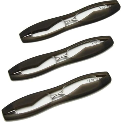 3 Pack Big Size PODREADER +1.0 to +3.0 Reading Glasses, Mini Folding Pocket Reader Hyperopia Eyeglasses, Presbyopia Glasses