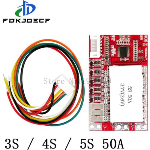 3S 4S 5S 50A BMS Board/ 55A 3.7V Lithium battery protection board/3.2V iron phosphate/LiFePO4 battery BMS board with Balance