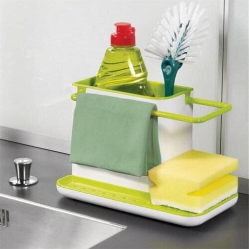 Storage Shelf Sponge Holder Draining Sink Box Kitchen Organizer Draining Rack Dish Storage Rack Stands Tidy Utensils Towel Rack