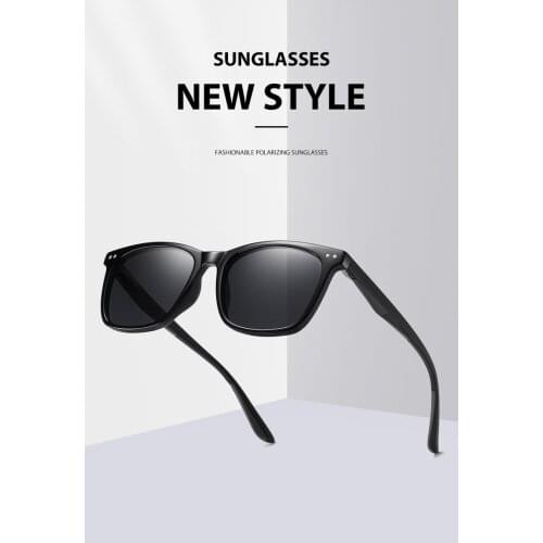 Dropshipping Latest Design Square Glasses Polarized TR Trendy Sunglasses UV400 With Spring Hinge Eye Wear 6 Colors Available