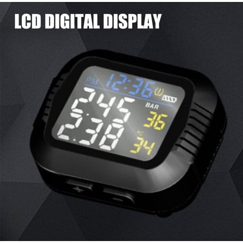 2021 Portable LCD Time Display Motorcycle TPMS Monitoring System PMS Tire Monitor Pressure Ornaments Motorcycle Parts Accessorie