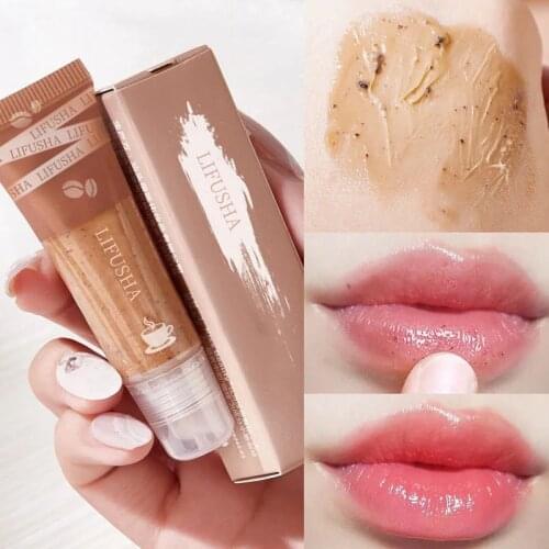 3 In 1 Lip Scrub Anti-drying Moisturizing Coffee Scrub Repairs Lip Mask Exfoliating Gel for Dead Skin Lip BalmCare Cosmetics