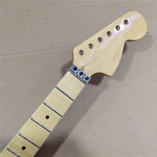 Full scalloped Maple Electric Guitar Neck Replacement 22 Fret Maple Fingerboard Gloss locking nut