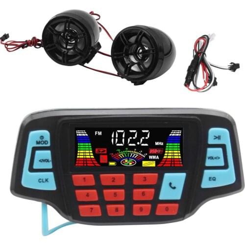 Universal Waterproof motorcycle handlebar audio system USB TF SD Bluetooth FM radio MP3 speaker player alarm clock AUX