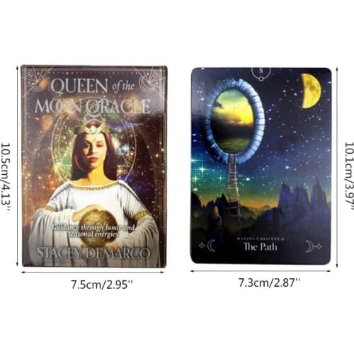 Queen of The Moon Oracle Card Full English Party Board Game 44 Cards Deck Tarot Astrology Divination Fate Cards