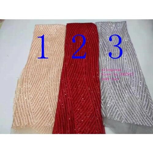 Embroidery sequined diagonal stripes classic European and American style fabric for dress wedding dress holiday party dress HT