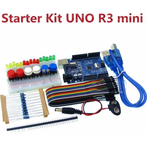 1set New Starter Kit UNO R3 mini Breadboard LED jumper wire button compatile HOT