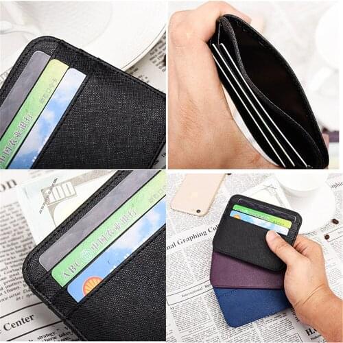 1pcs Card Holder Slim Bank Credit Card Bag Id Cards Bag Coin Pouch Women Men Thin Business Card Wallet Mini Pu Leather Wallet