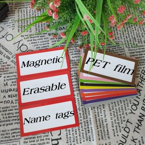 10 Pieces Magnetic Dry Erasable Labels 100*50mm Name Plate Writable Flexible Magnet Name Tags Sticky Labels and Stickers