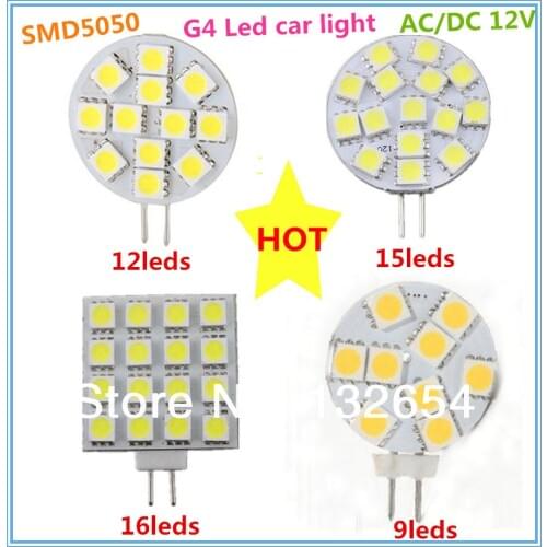 10pcs SMD5050 AC/DC12v 1.8w 2.5w 3w g4 led lamp light White Warm White 120degree