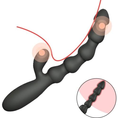 10 Speed Anal Vibrator Anal Beads Prostate Massage Dual Motor Butt Plug Stimulator USB Charge Vibrators Sex Toys For Men Women