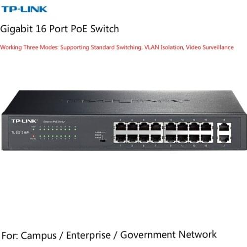 2019 NEW TP-LINK Gigabit 16 Port PoE Switch Network IP Camera (TL-SG1218P)