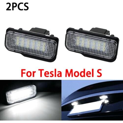 2x White LED License Plate Lights Lamp For Tesla Model S 2012-2016 Car Rear Lights Taillights