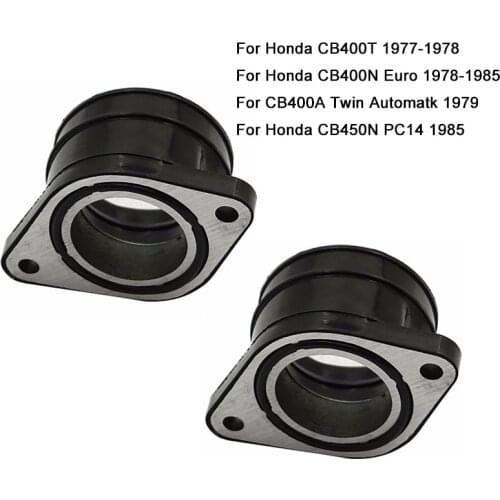2x Motorcycle Carburetor Interface Intake Manifold Adapter Joint Boot For Honda CB400T 1977 1978 CB400A 1979 CB400N 78-85 CB450N