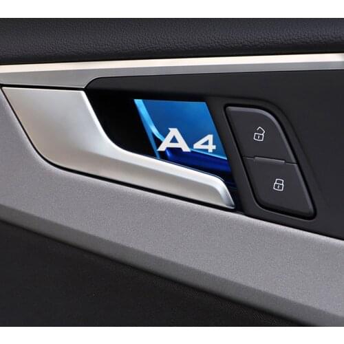 4pcs stainless steel car interior door handle ornament sticker for Audi A4 2016-2019 b6 b7 b9 b5 Accessories