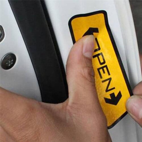 4Pcs Car Door Durable Convenient Opening Reflective Sticker Fashion Beautiful Safety Warning Stickers Auto Accessories Car Decor