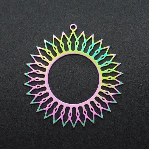 5pcs/lot 100% Stainless Steel Rainbow Sun DIY Earring Charm Pendant Wholesale Factory Prices Bracelet Making