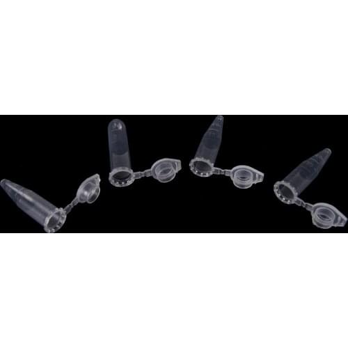 50Pcs 1.5ml Round Bottom Centrifuge Tubes with Caps Sample Storage Container Transparent Test Tubing VialLab Supplies