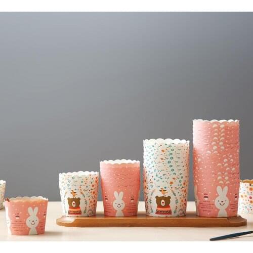 50PCS Carton Paper Cake Cup Paper Cupcake Baking Muffin Cups Party Cake Mold Pastry Decorating Tools