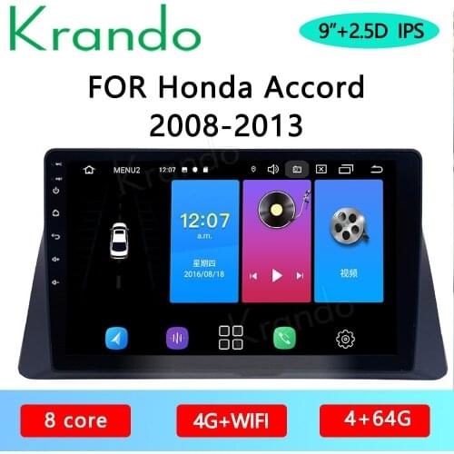 Krando Android 10.0 9" IPS full touch for Honda Accord 2008-2013 car gps navigation multimedia radio player
