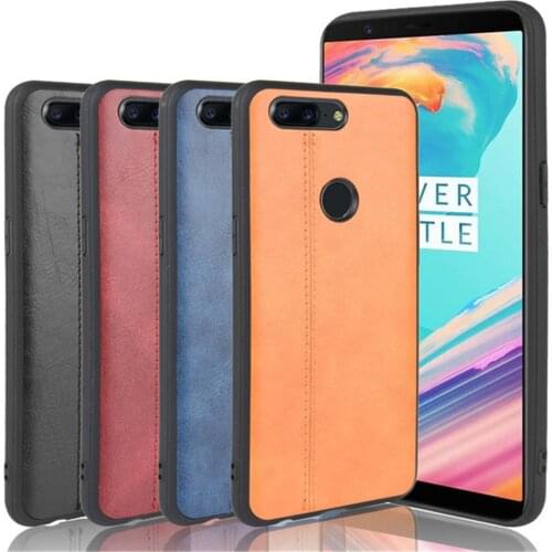 For OnePlus 5T Case Luxury Calfskin PU Leather lines Hard Back Cover Case For OnePlus 5T 5 T OnePlus5T 1+5T Full Phone Cases