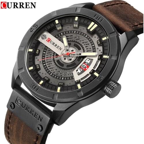 2018 Luxury Brand CURREN Men Military Sports Watches Mens Quartz Date Clock Man Casual Leather Wrist Watch Relogio Masculino