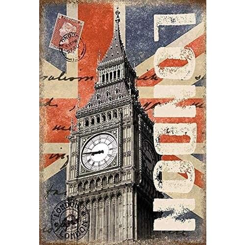 Everett Goodman Home Decor - London Big Ben.8x12 Inch Metal Tin Sign