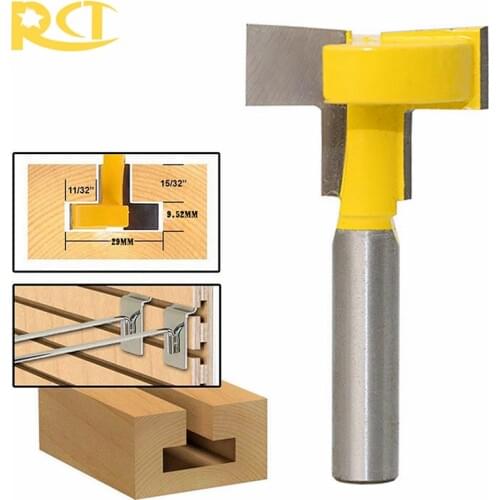 RCT T-Slot Milling Cutters 8mm Shank T-Track Router Bit Straight Edge For Wood Cutter Woodworking Tools