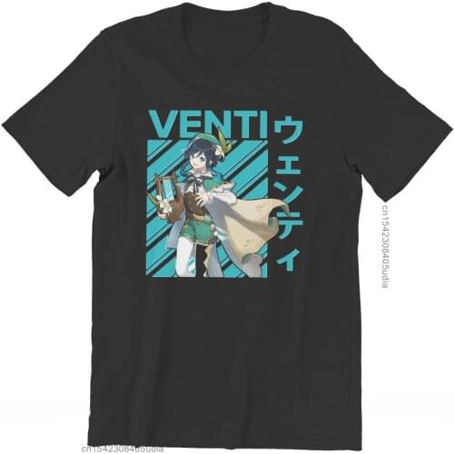 Genshin Impact Action Role-Playing Game Venti Men Camisa Streetwear Tops T Shirt Fashion Tshirt Summer Clothing Shirt