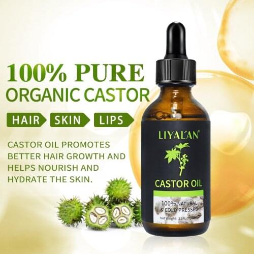 Cold Pressed Black Castor Oil For Eyelashes Eyebrows Hair Growth Skin Care Multi Purpose 100% Pure Organic Essential Serum 60ML