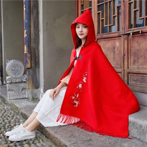 Hooded Pashmina Artificial Cashmere pallium Shawls Women Scarves Chal 2021 Autumn Warm Cape Echarpes Mujer Bufanda Poncho