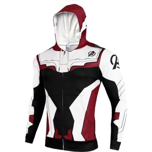 Superhero Endgame Hooded Jacket Costumes Hoodies Quantum Realm Cosplay Clothes Men Women Zipper Running Coat Sports Jackets
