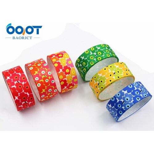 L-20430-312,25MM,10Yards Spring Flowers Thermal Transfer Printed Grosgrain Ribbons,Bow Cap DIY Accessories