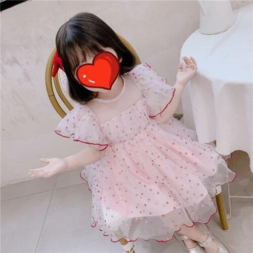 Summer Baby Girls Dress Fancy Polka Dot Dresses Princess Dress Toddler Kids Tutu Tulle Dress Casual Wear Party Birthday Costumes