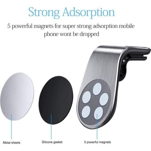 Magnetic Car Phone Holder Simple Car Air Outlet Phone Holder Universal Metal Upgrade Mobile Phone Rack