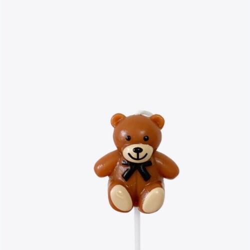 Cute Bow Bear Cartoon Birthday Bear Candles Childrens Party Lovers Bear decorate cake