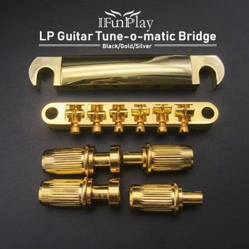 Tune-o-matic Electric Guitar Bridge Tailpiece fits Guitar Bridge for LP Electric Guitar Metal Black Gold Silver Music Instrument