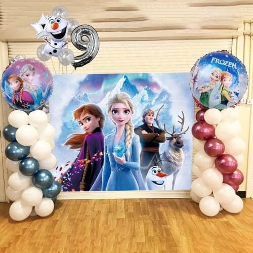56/57pcs Disney Elsa Frozen Balloons Set 32Inch Number Birthday Balloon Kids Girl Birthday Party Decor Baby Shower Air Globos