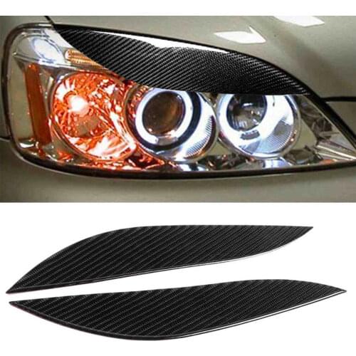 1 Pair Carbon Fiber Headlight Eyebrows Eyelids Cover Decal Fit for Honda Civic 2001 2002 2003 Car Exterior Decoration