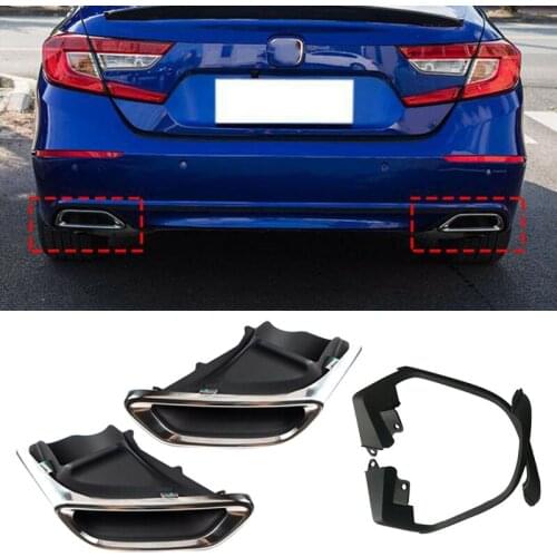 DWCX Accessory Car Interior Exhaust Muffler Tail Pipe Tip Tailpipe End Modified w/ Throat Bracket fit for Honda Accord 2018 2019