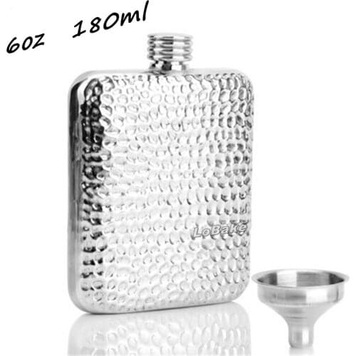 New 6oz 180ml skid-proof concavo-convex pointed pattern stainless steel portable hip flask whisky alcohol wine drinking bottles