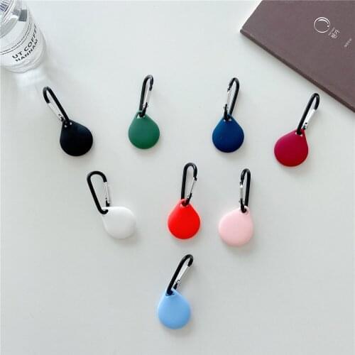 Pure Color Water drople case for AirTag Strap Key Ring Silicone Loop Unique Soft Universal Finger Strap Charm Lanyard for AirTag
