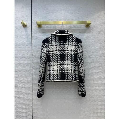High 2021FW Autumn Quality Women Plaid Wool Jacket Coat For Ladies Luxury Overcoat Gdnz 6.10