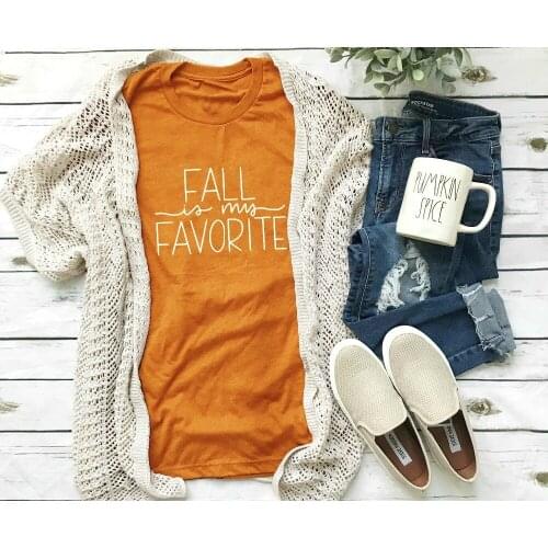Fall is my Favorite Shirt Womens Graphic Tee grunge tumblr yellow autumn funny slogan shirt fashion street style vintage tops
