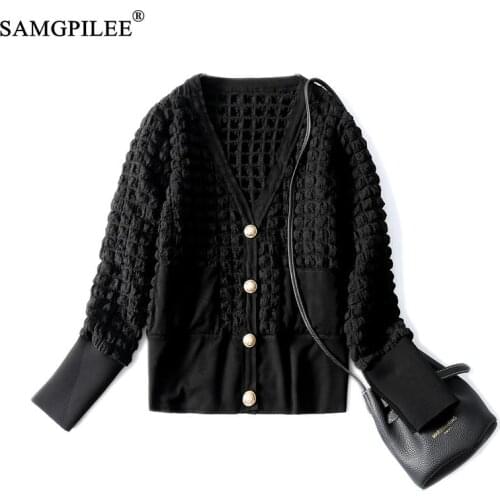 Autumn Women Jacket 2021 New Korean Style High Elastic Dark Plaid V Neck Single Breasted Short Black Spring Womens Windbreaker