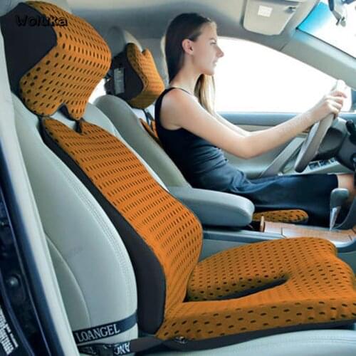 Seat support Lumbar Support Soft Memory Cotton Back Massage Waist Cushion Pillow Headrest For Car Seat Pillows Relieve CD50 Q05